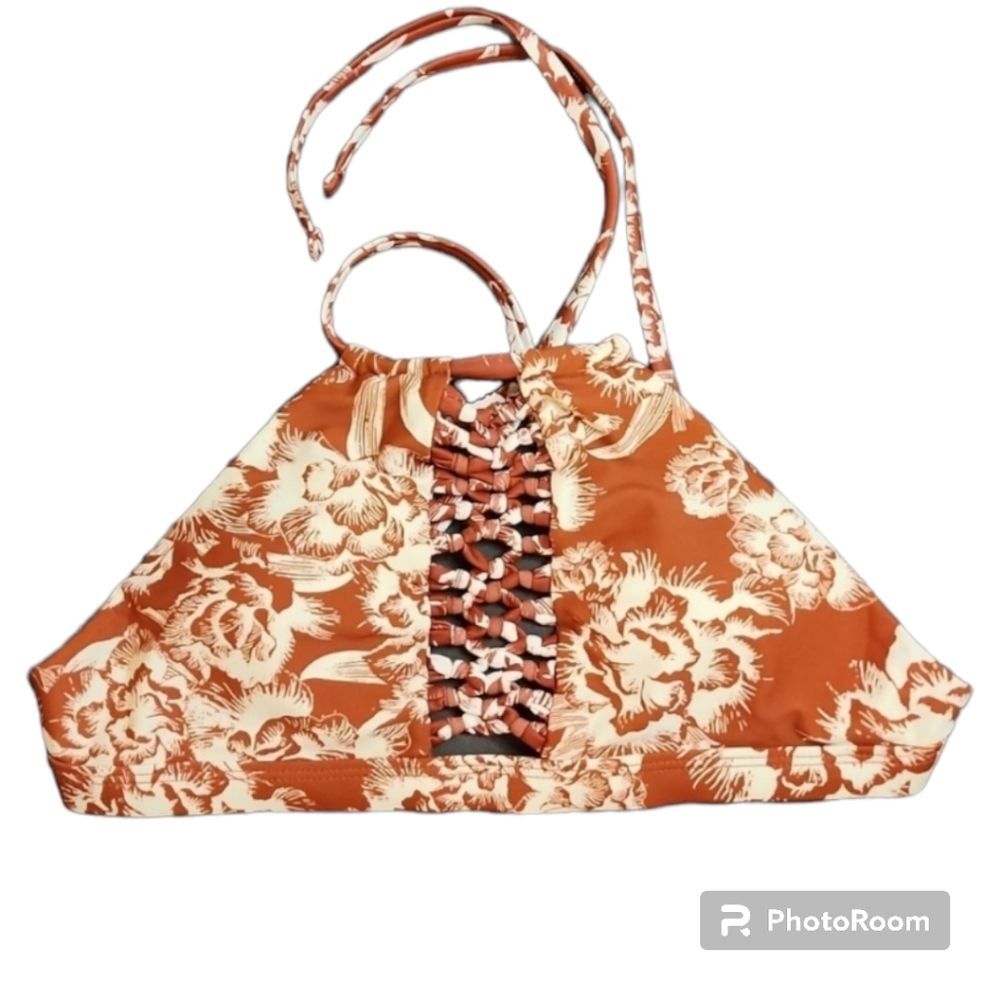 Damsel high neck floral braided bikini top size small (1 piece)